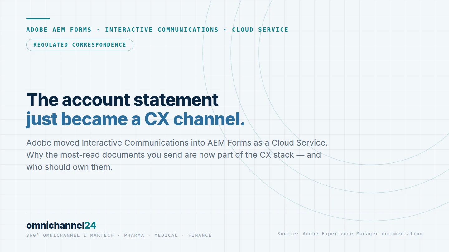 AEM Forms brings regulated correspondence into the cloud – and the account statement becomes a CX channel