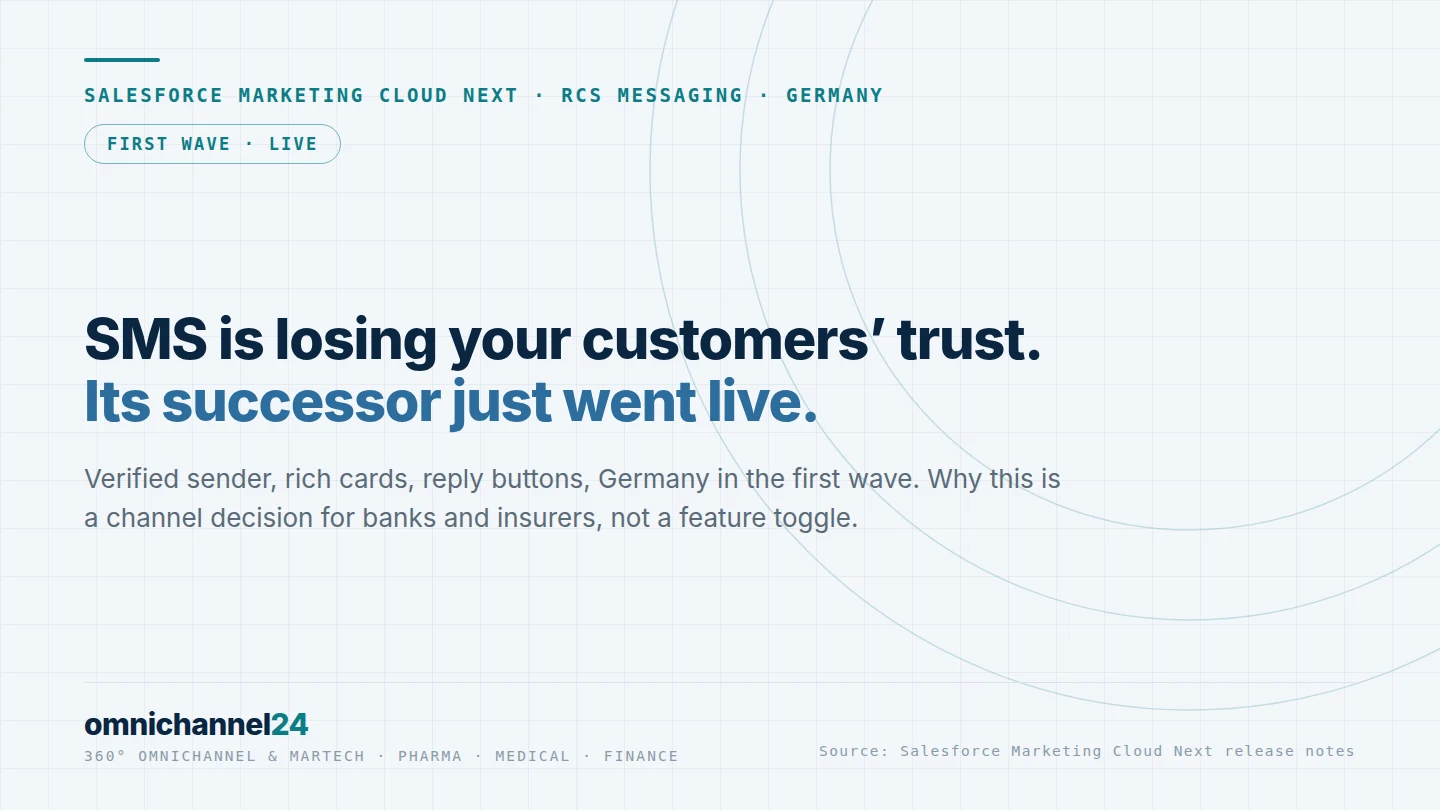 RCS in Salesforce Marketing Cloud Next: SMS is losing your customers’ trust. Its successor just went live