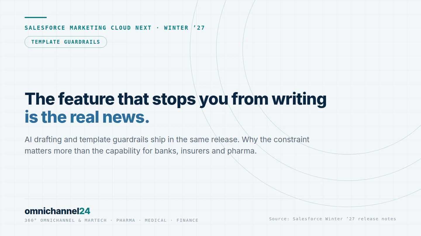 Marketing Cloud Next: the feature that stops you from writing is the real news
