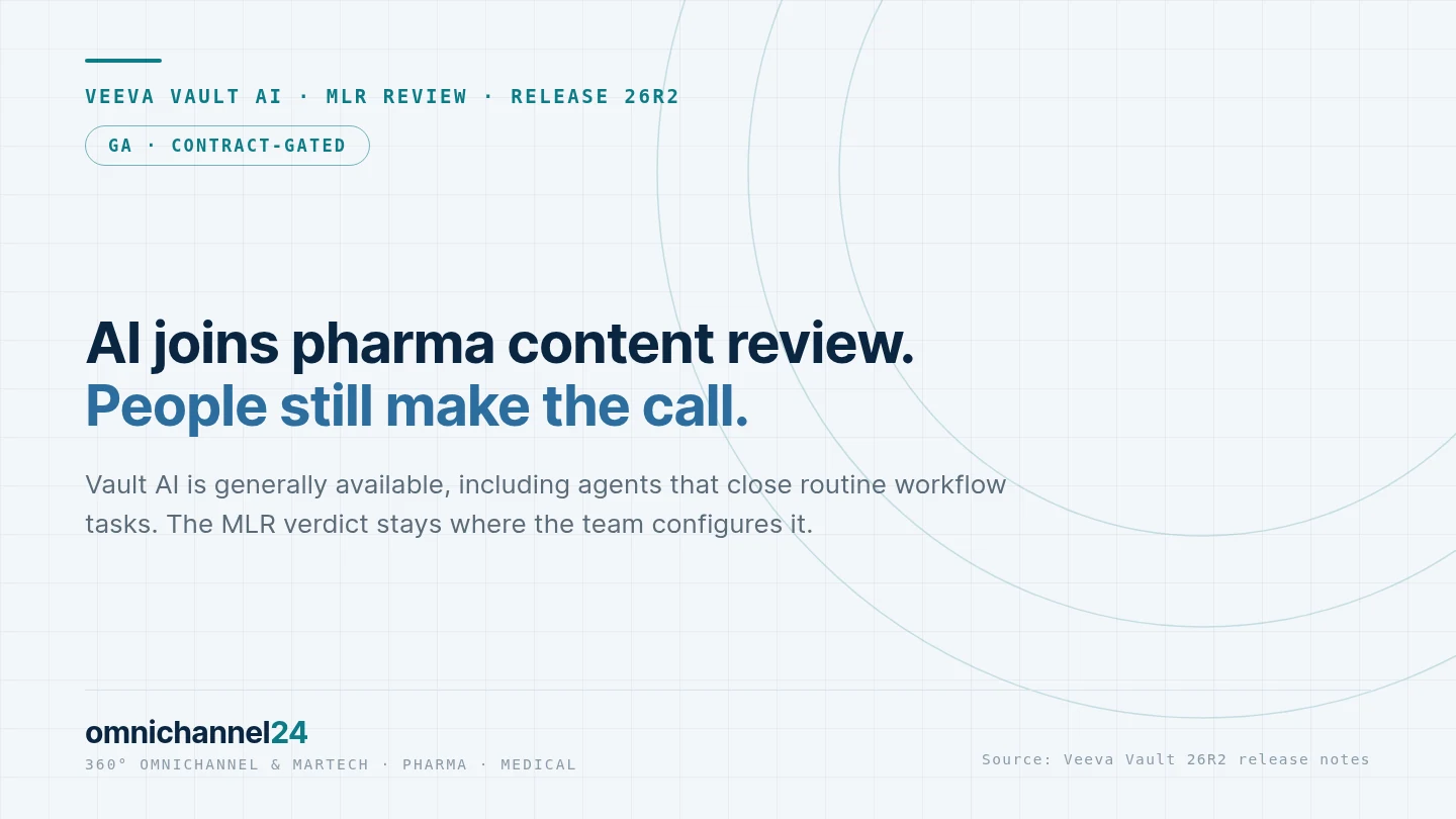 Veeva 26R2: AI joins pharma content review – and where the human sits is now a configuration decision